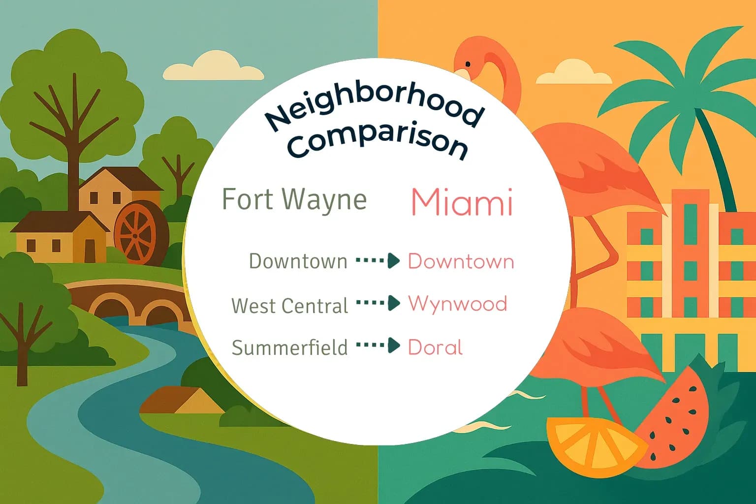 Fort Wayne vs Miami Neighborhood Comparison