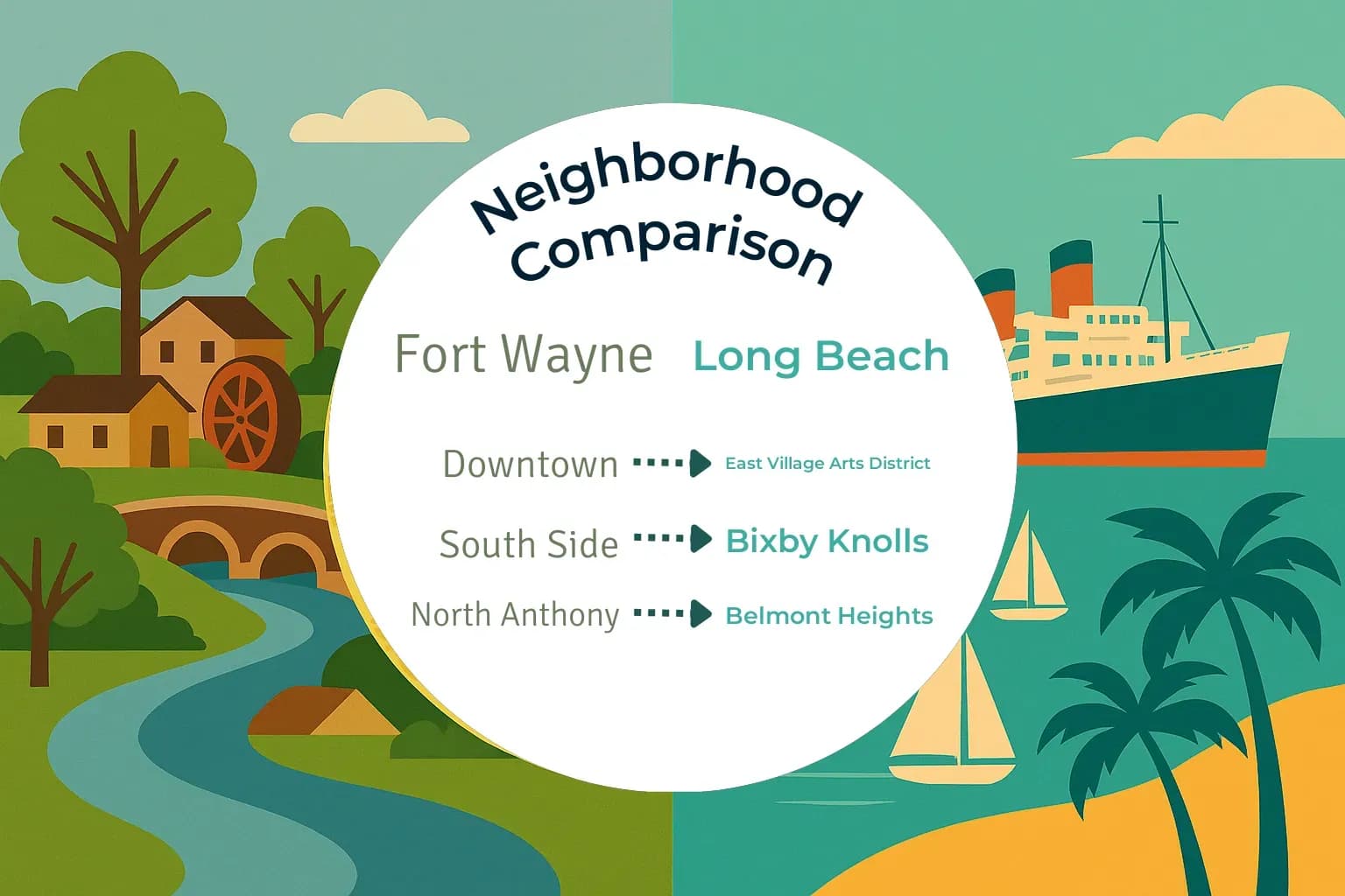 Fort Wayne vs Long Beach Neighborhood Comparison