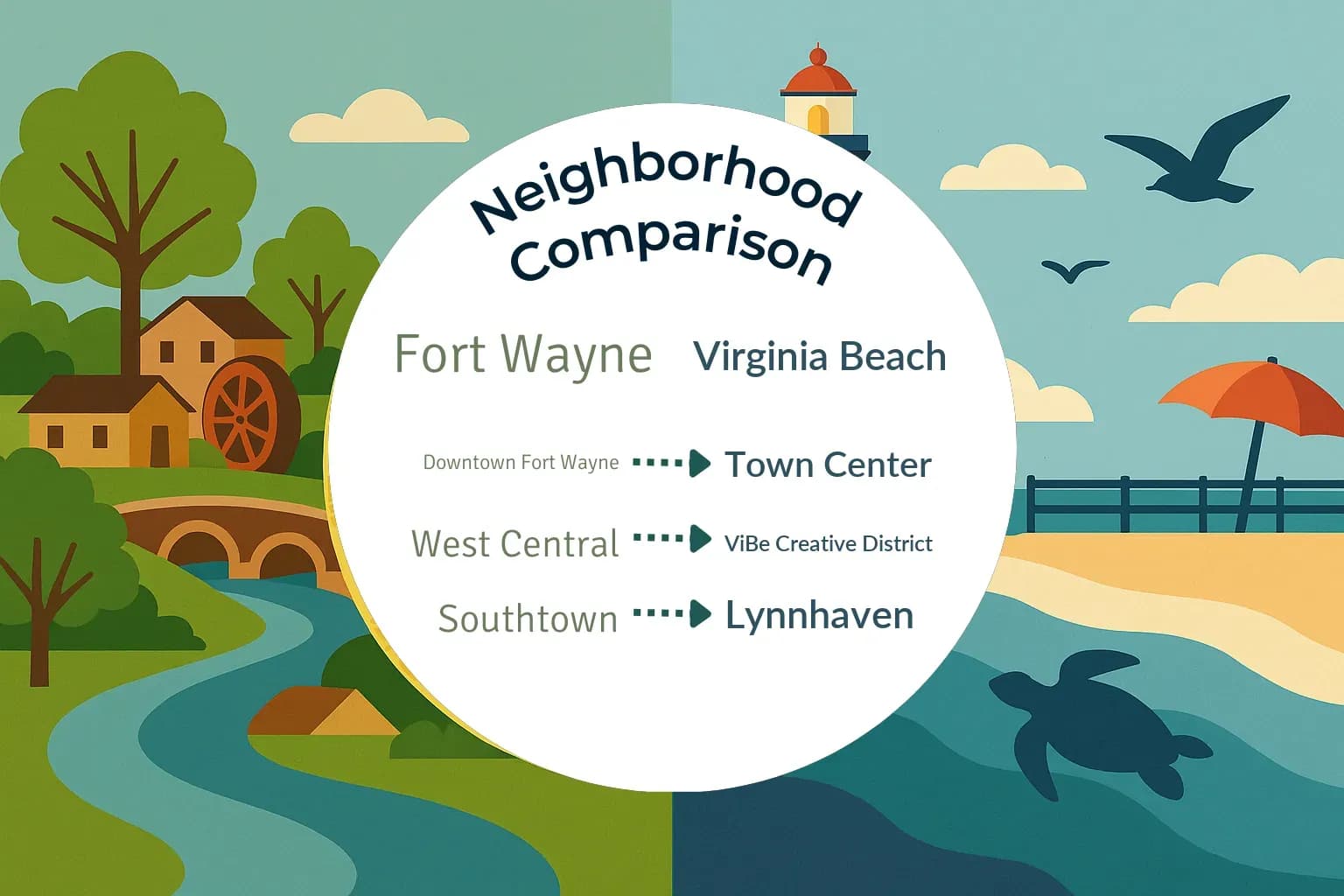 Fort Wayne vs Virginia Beach Neighborhood Comparison