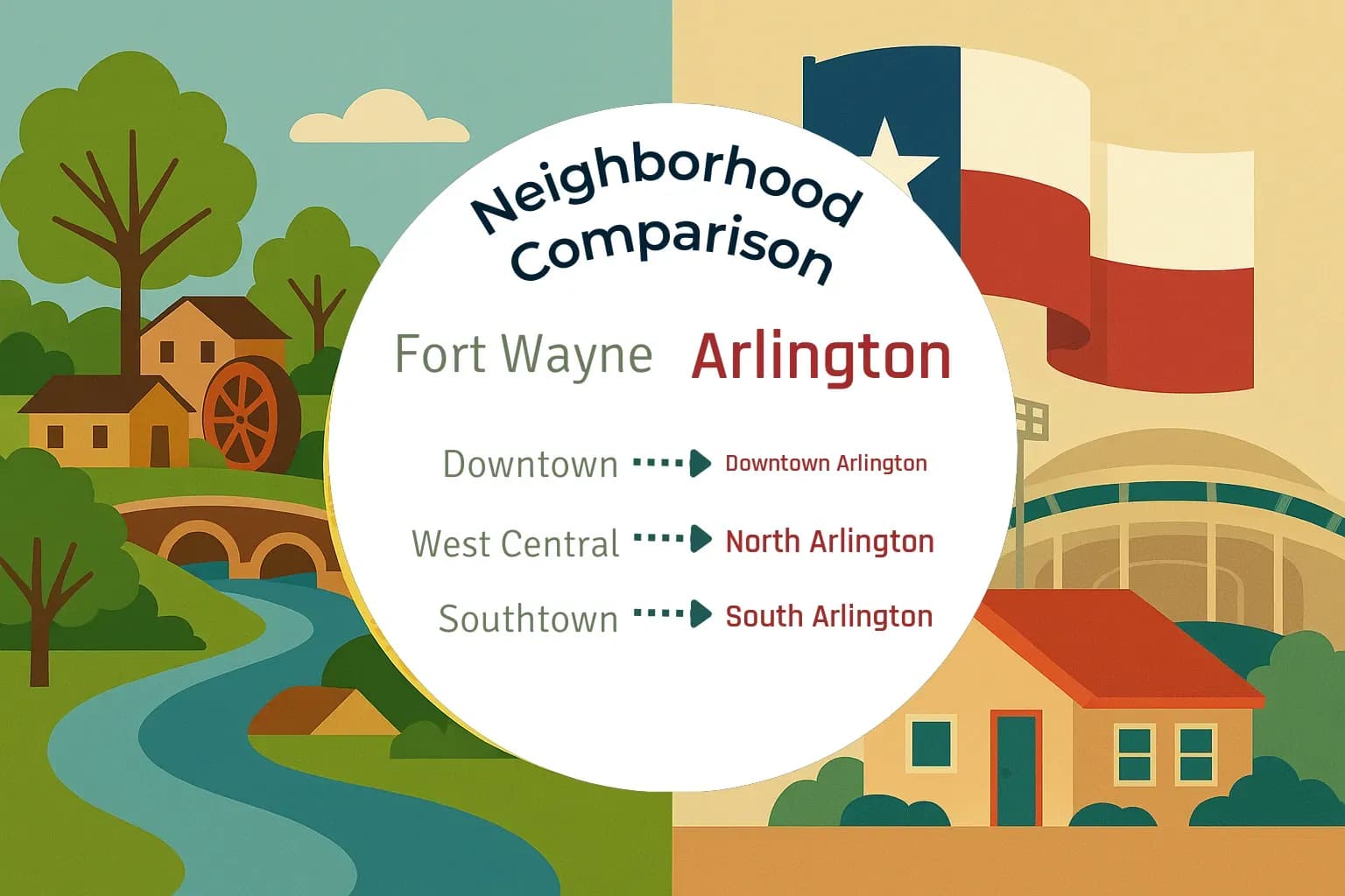 Fort Wayne vs Arlington Neighborhood Comparison