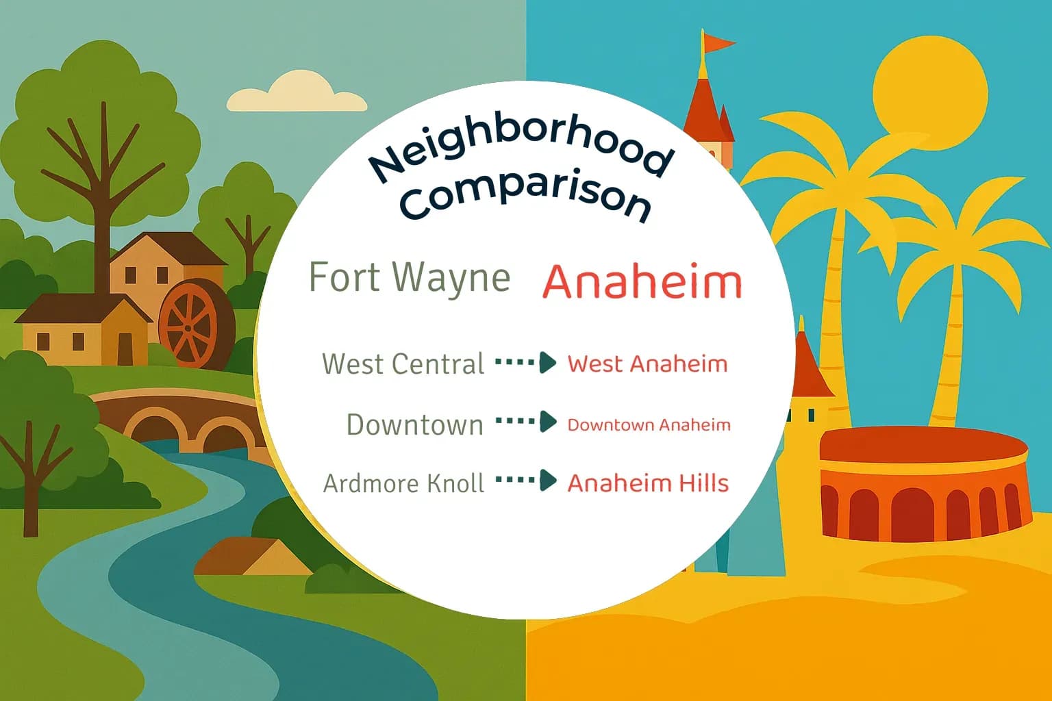 Fort Wayne vs Anaheim Neighborhood Comparison