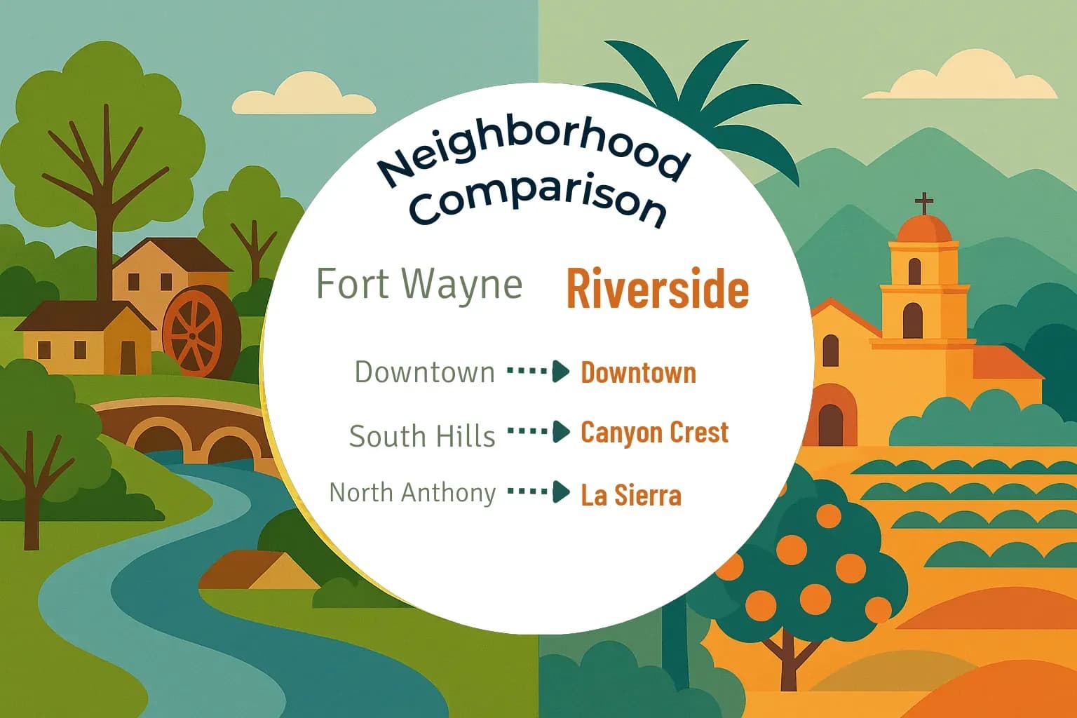 Fort Wayne vs Riverside Neighborhood Comparison