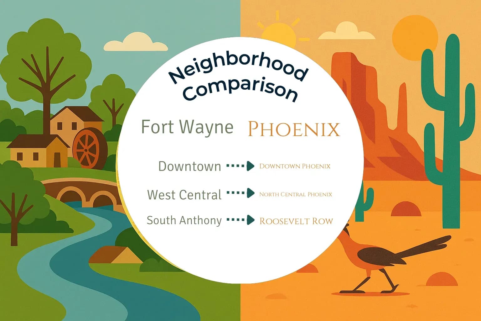 Fort Wayne vs Phoenix Neighborhood Comparison