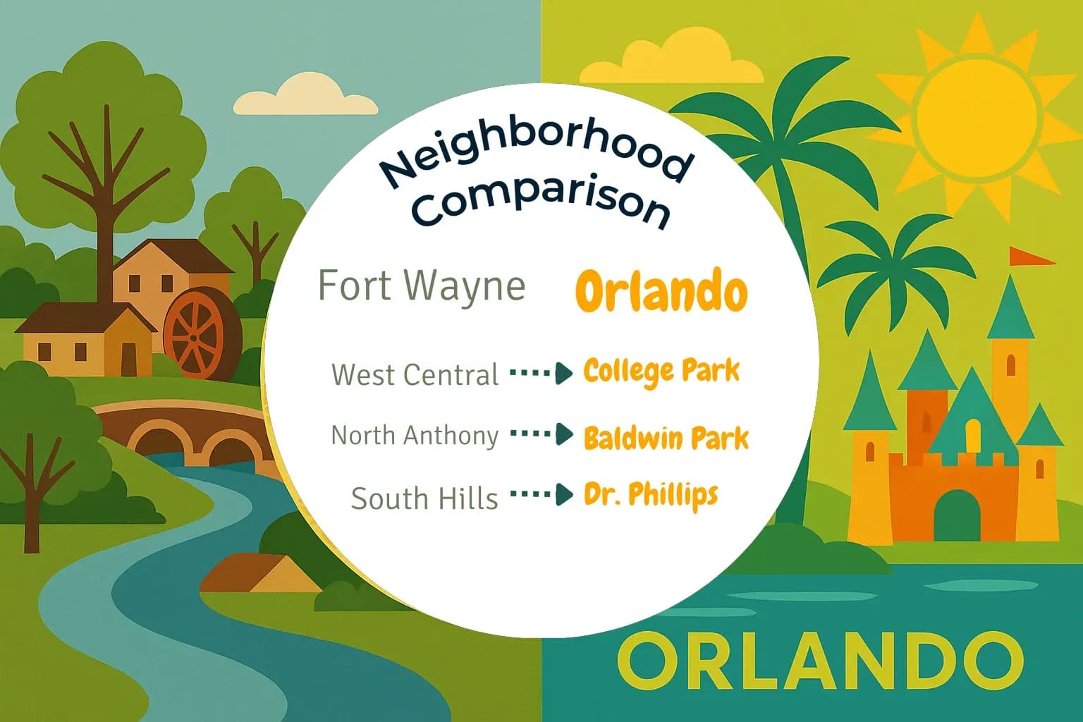 Fort Wayne vs Orlando Neighborhood Comparison