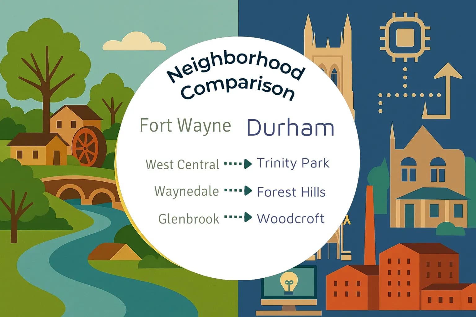 Fort Wayne vs Durham Neighborhood Comparison