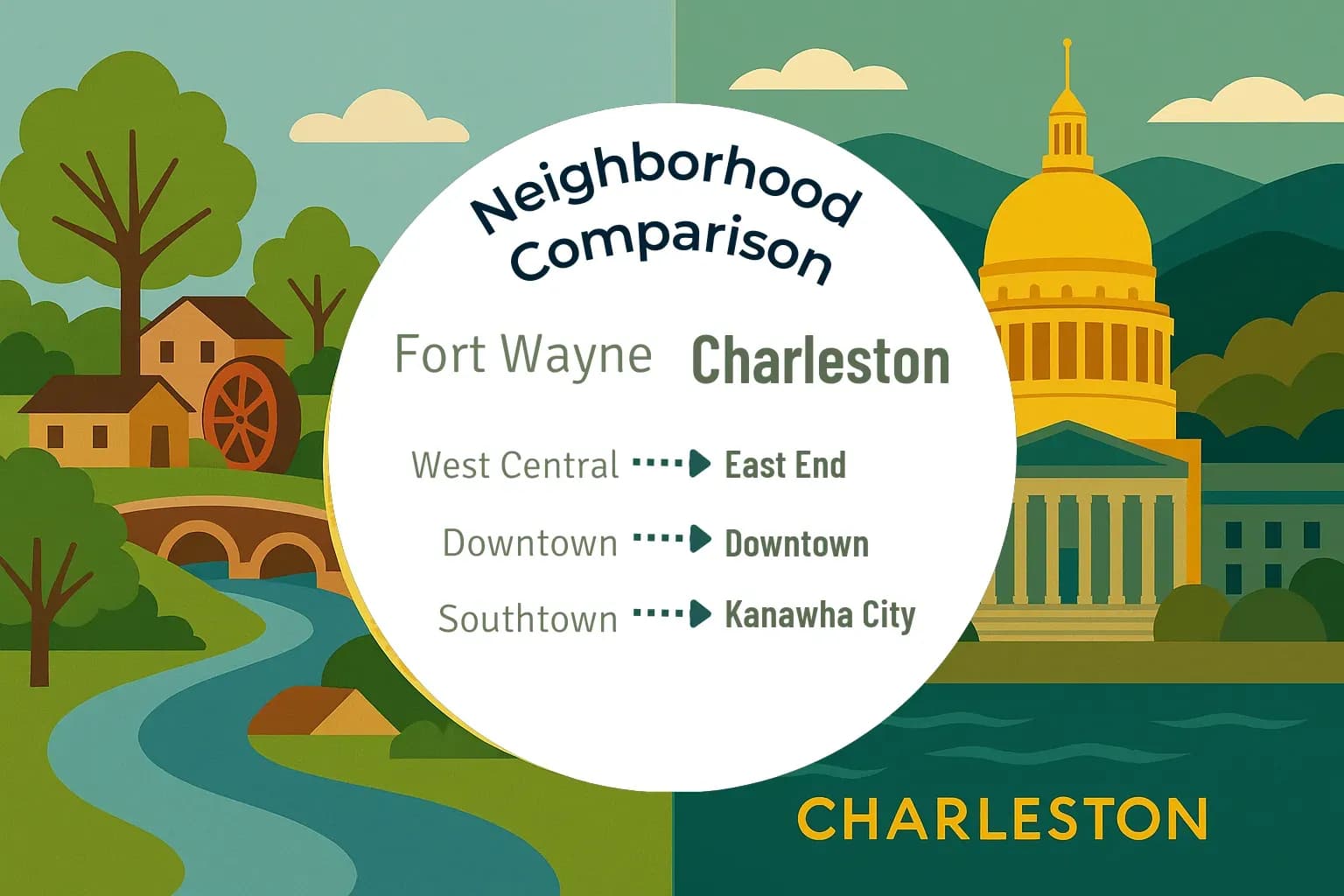 Fort Wayne vs Charleston Neighborhood Comparison