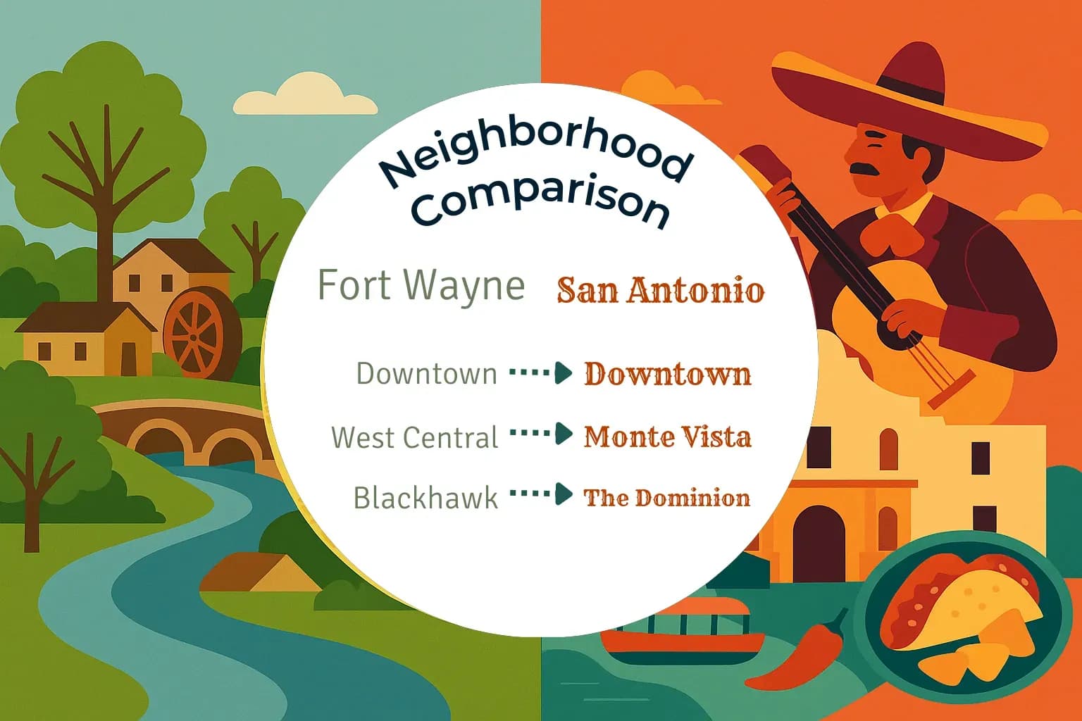Fort Wayne vs San Antonio Neighborhood Comparison
