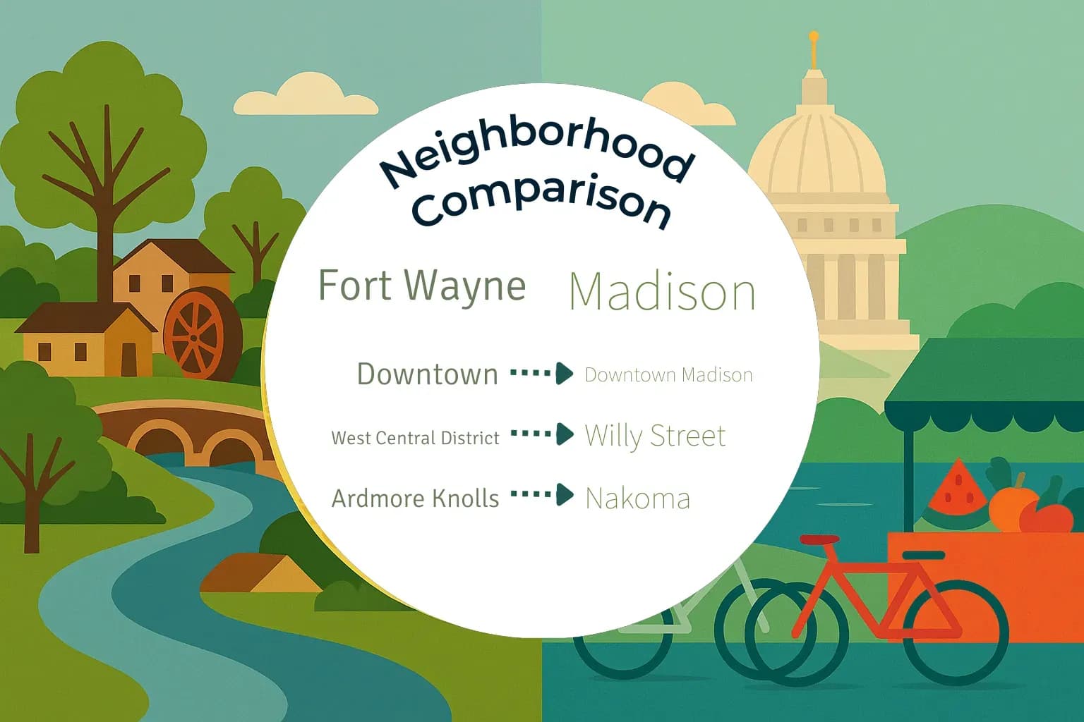 Fort Wayne vs Madison Neighborhood Comparison