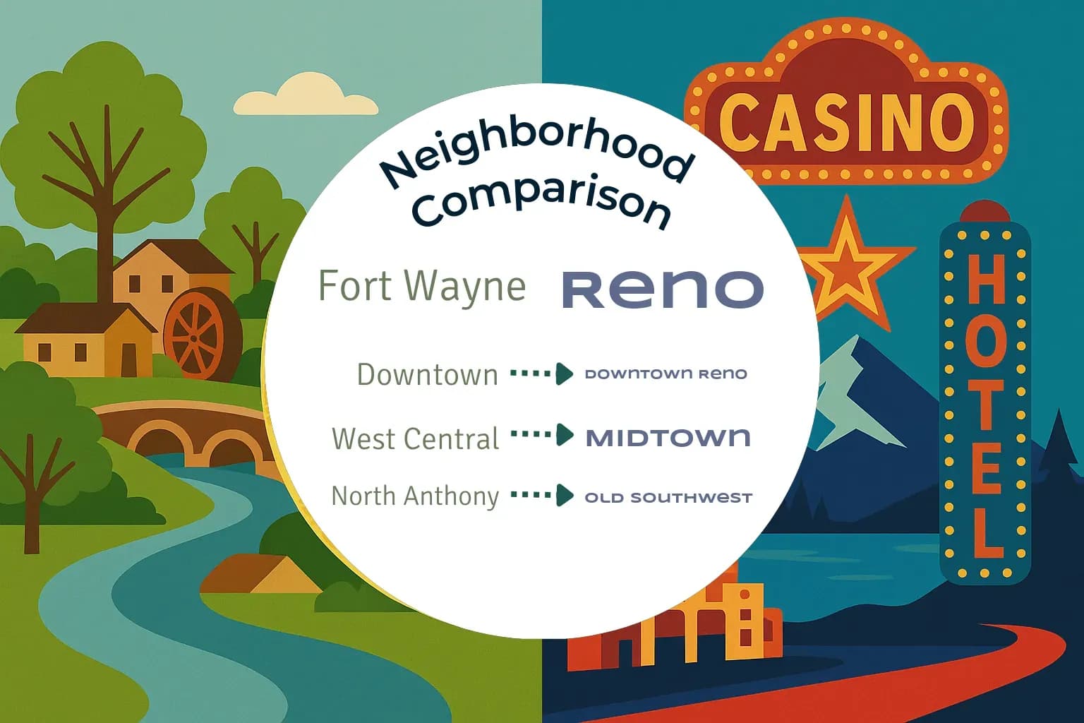 Fort Wayne vs Reno Neighborhood Comparison