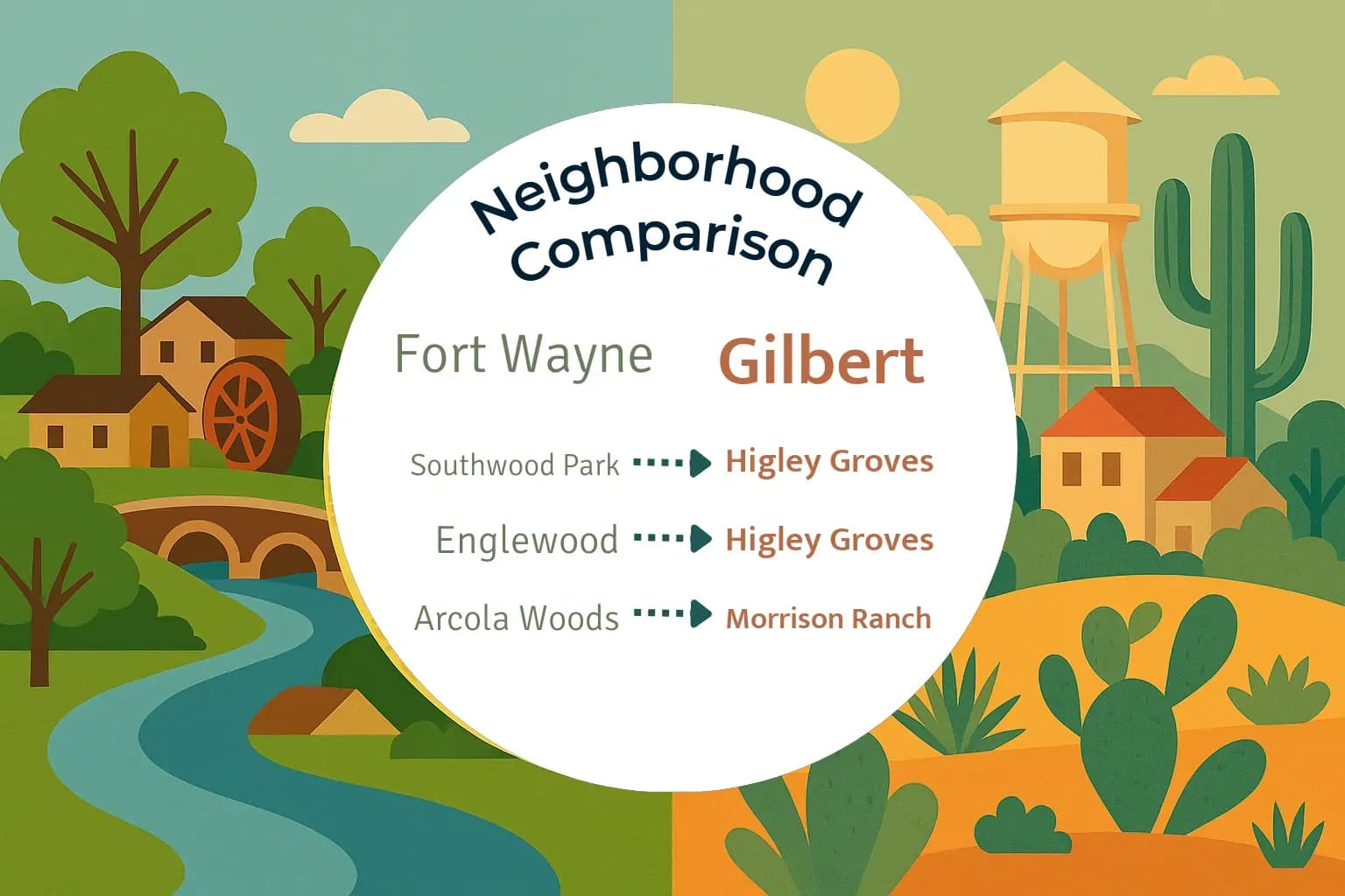 Fort Wayne vs Gilbert Neighborhood Comparison