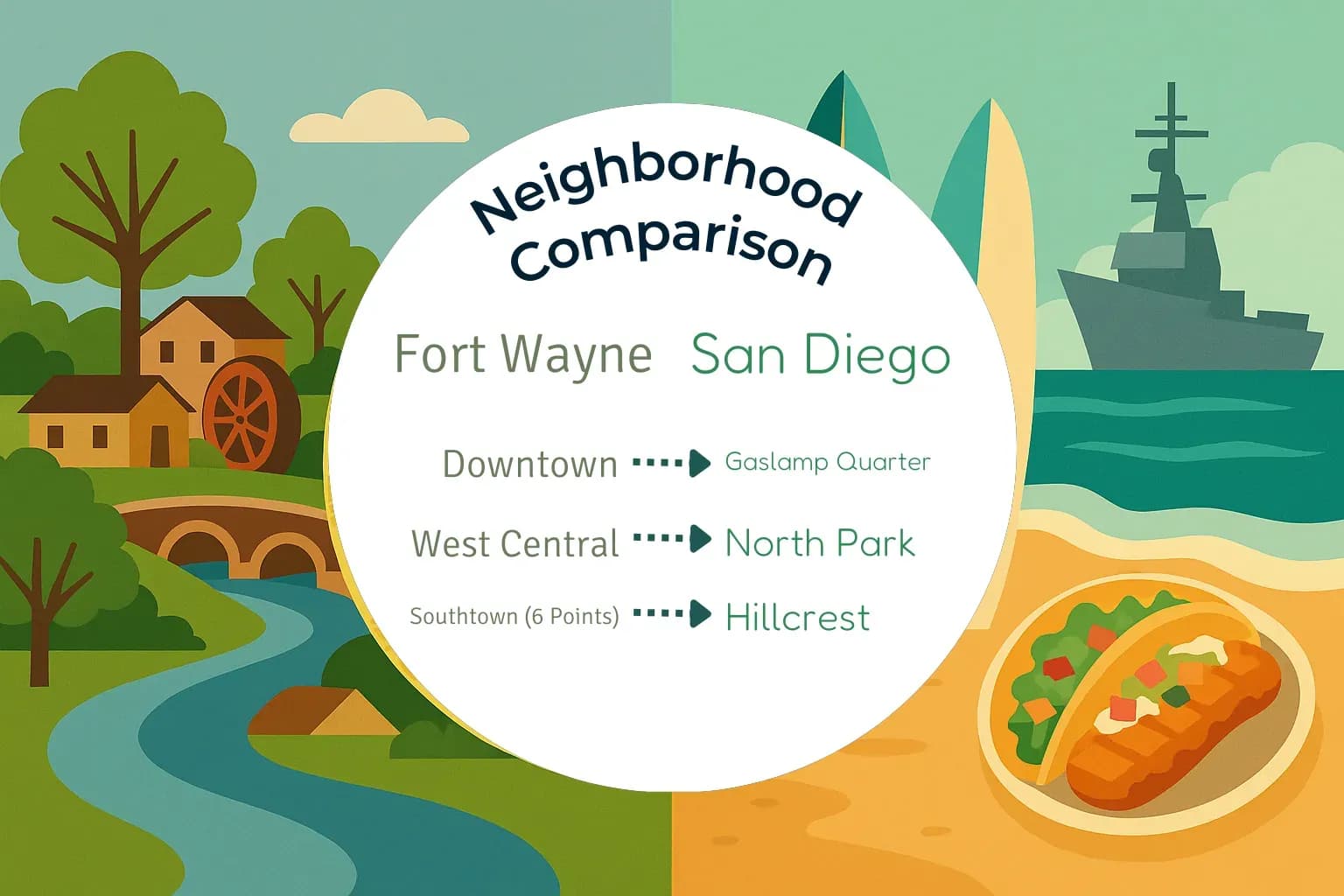 Fort Wayne vs San Diego Neighborhood Comparison