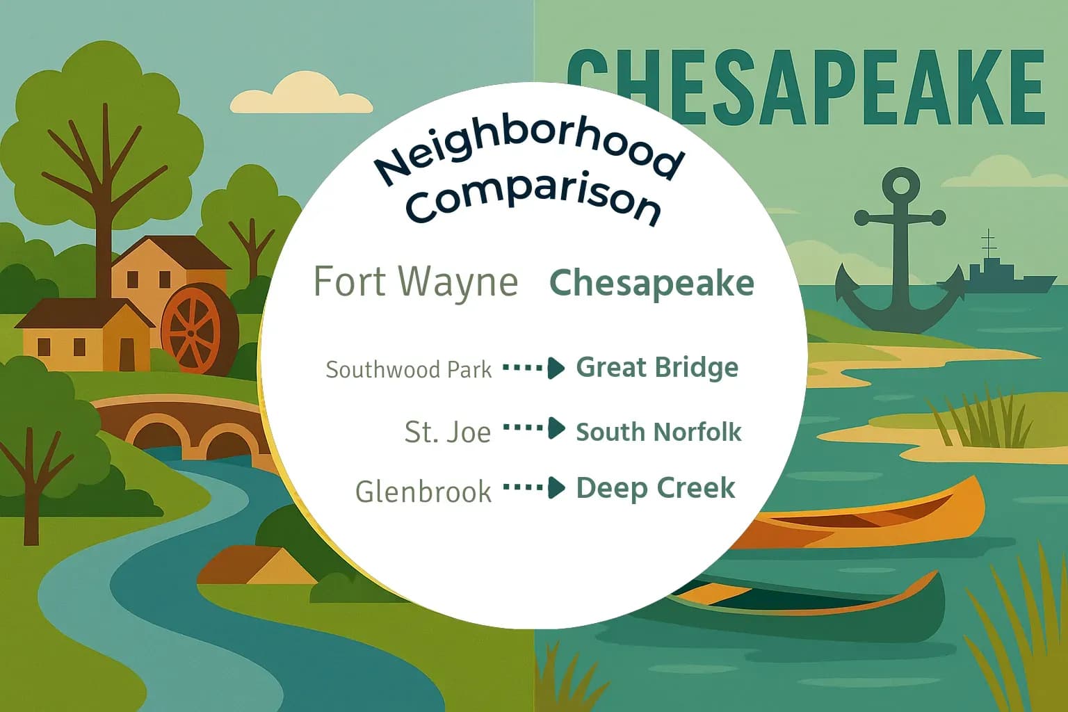 Fort Wayne vs Chesapeake Neighborhood Comparison
