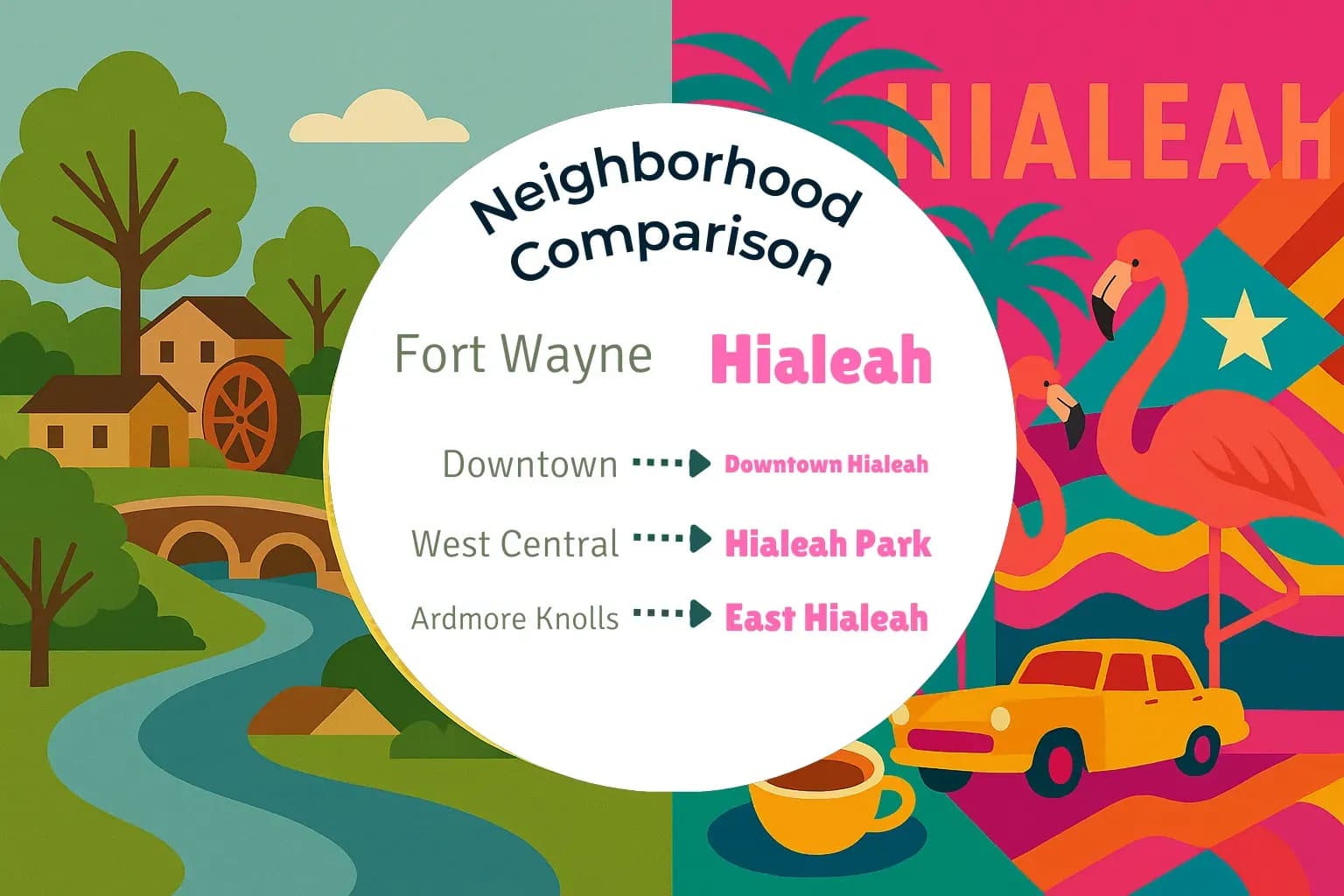 Fort Wayne vs Hialeah Neighborhood Comparison