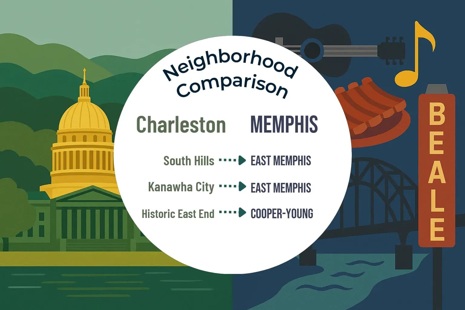 Charleston vs Memphis Neighborhood Comparison
