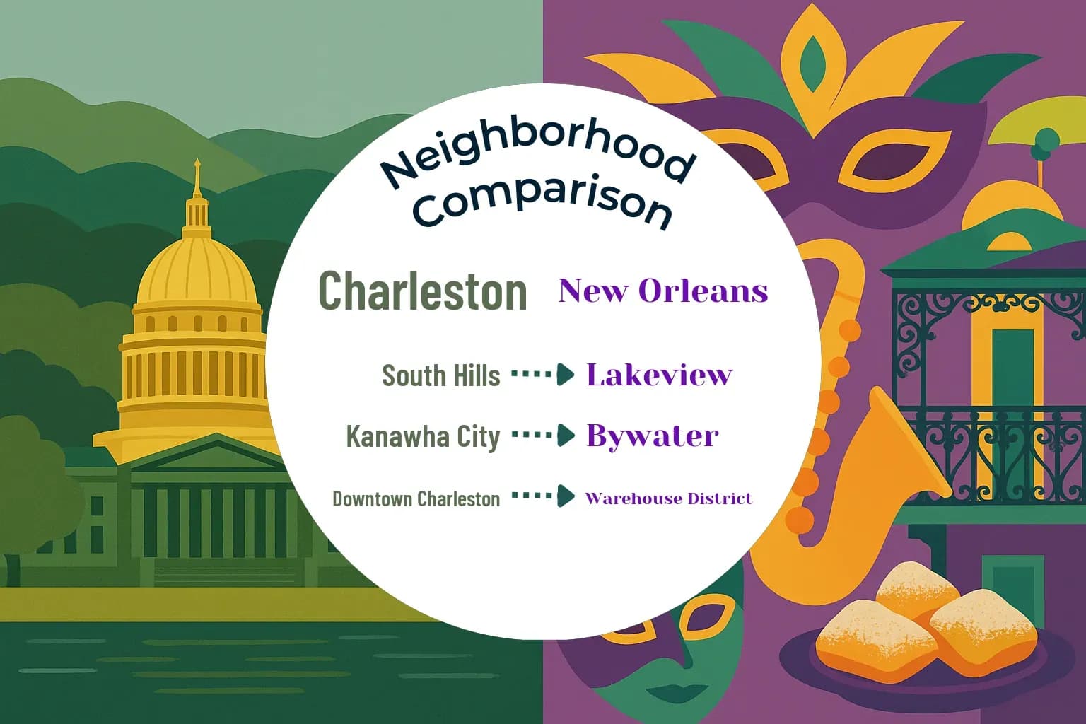 Charleston vs New Orleans Neighborhood Comparison