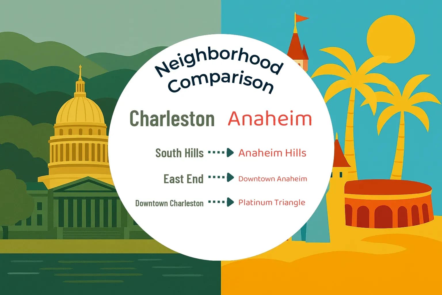 Charleston vs Anaheim Neighborhood Comparison