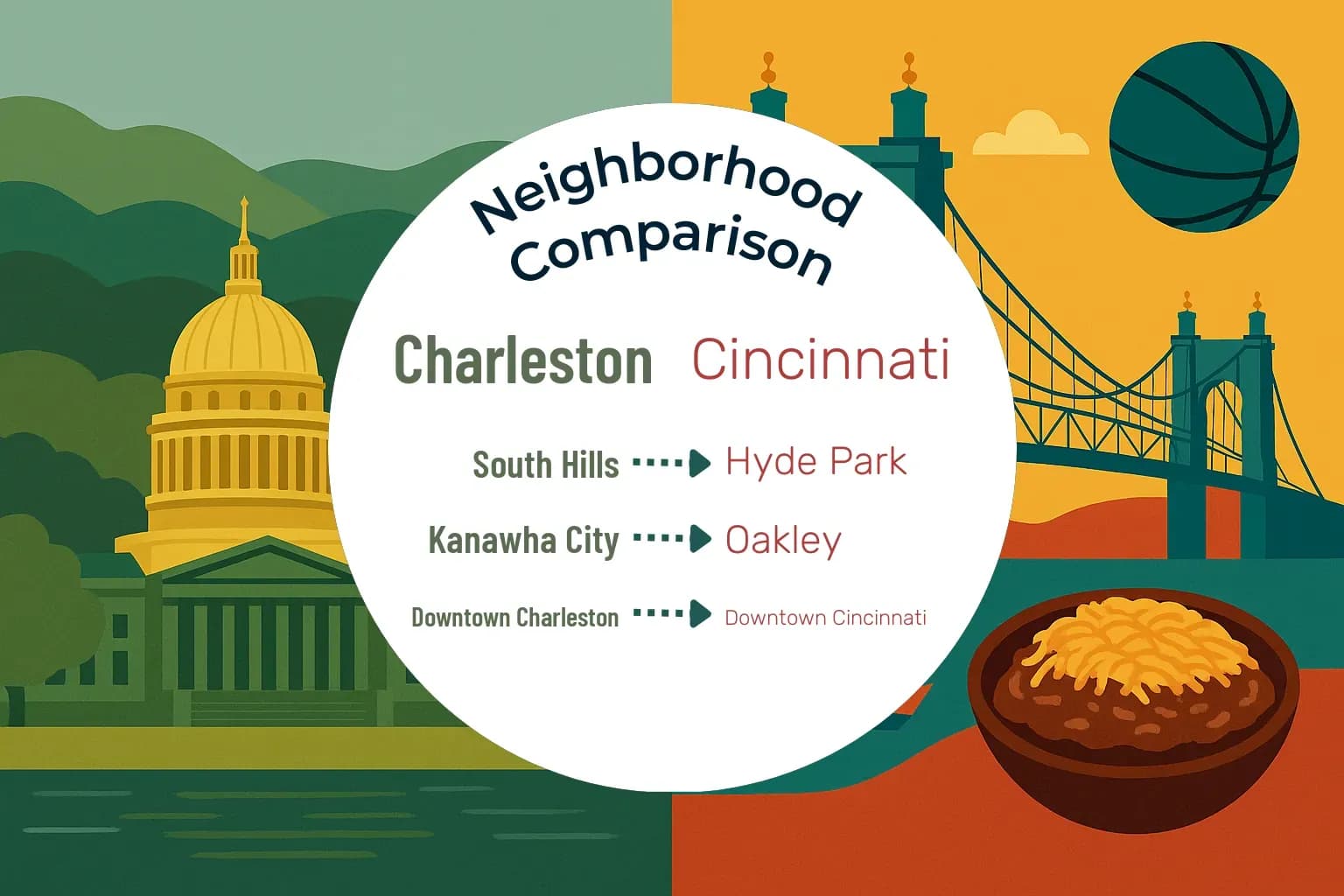 Charleston vs Cincinnati Neighborhood Comparison