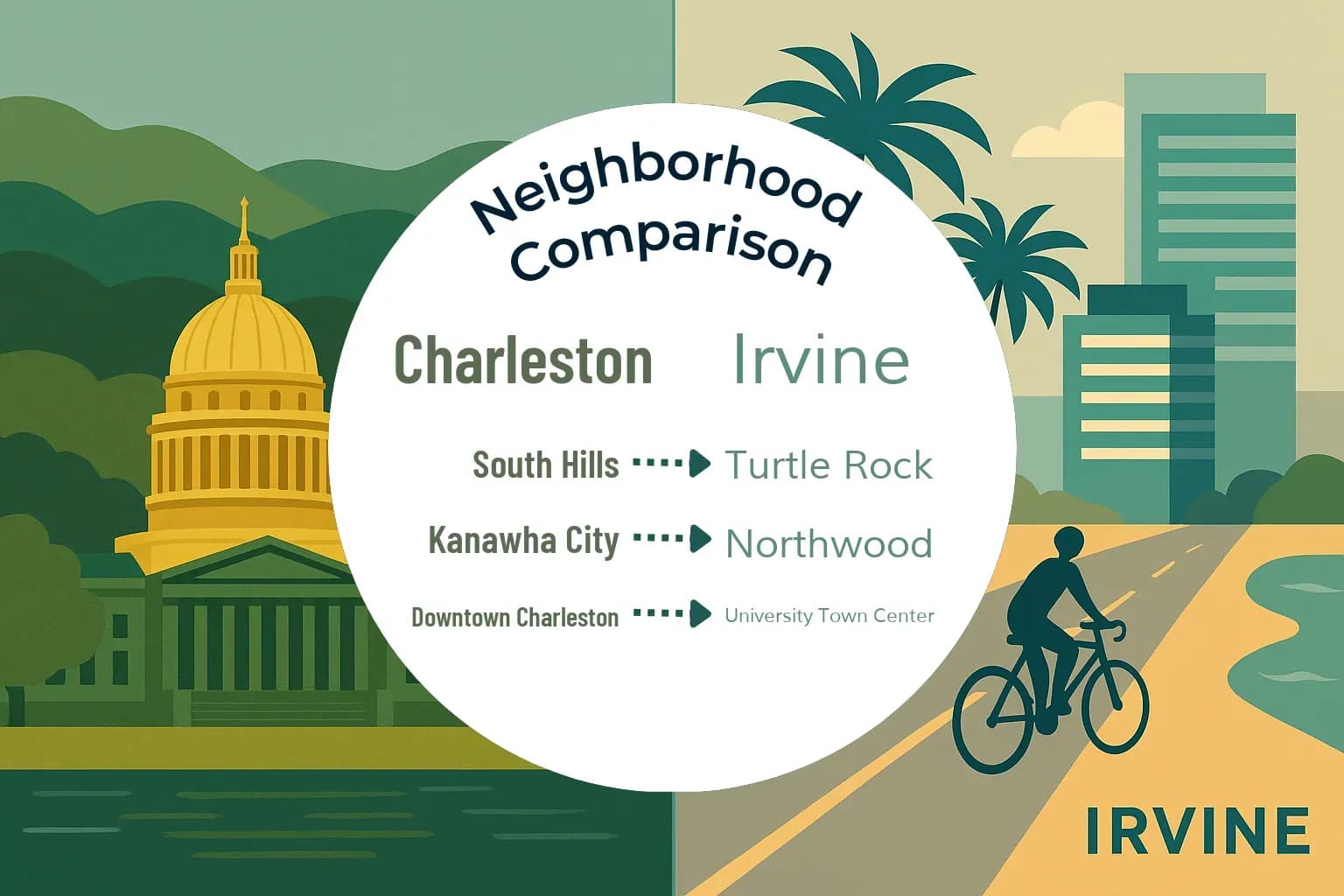 Charleston vs Irvine Neighborhood Comparison