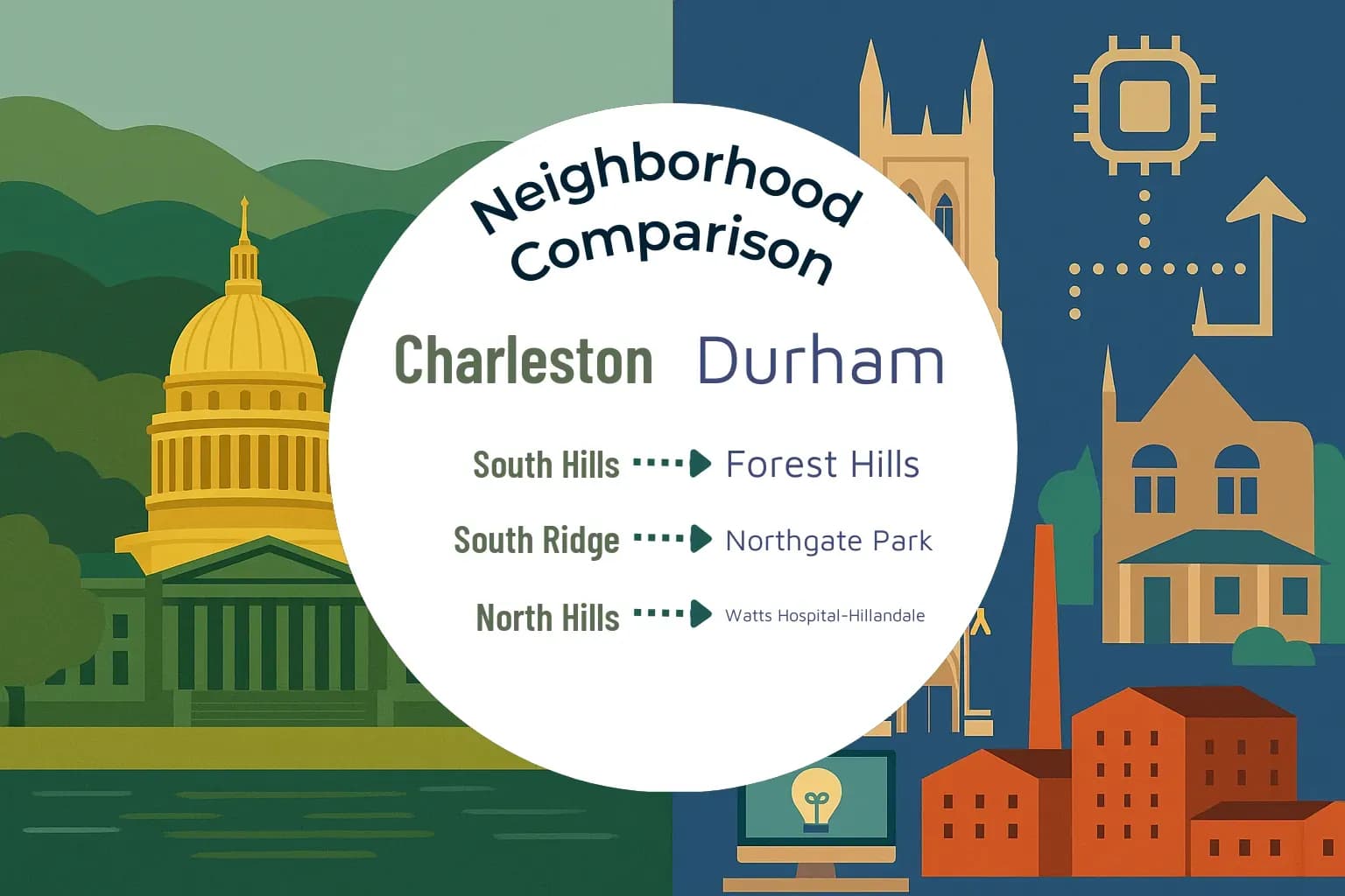 Charleston vs Durham Neighborhood Comparison