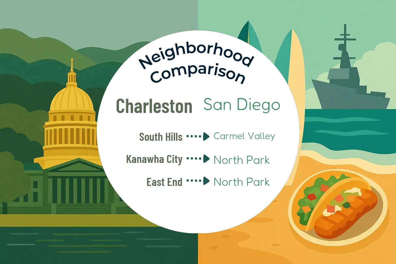 Charleston vs San Diego Neighborhood Comparison