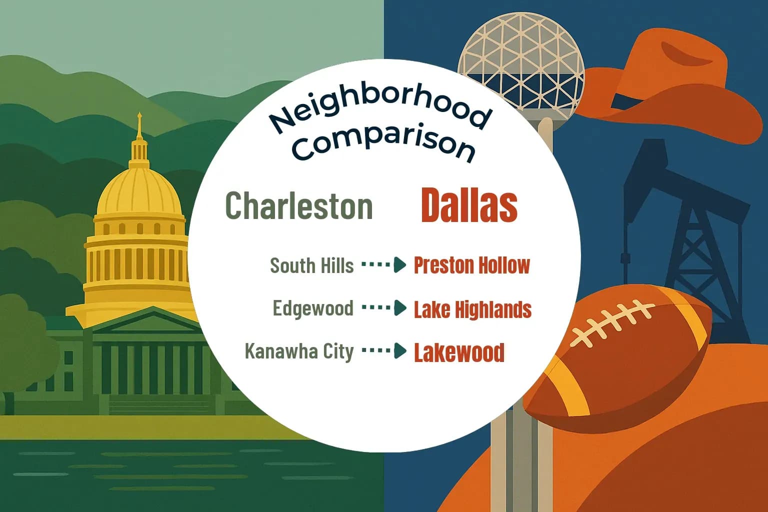 Charleston vs Dallas Neighborhood Comparison