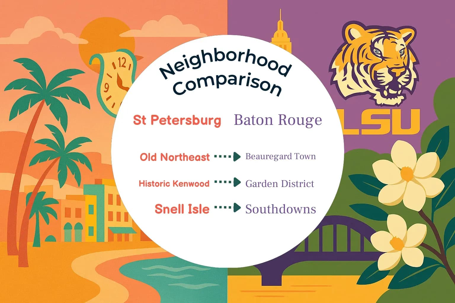 St. Petersburg vs Baton Rouge Neighborhood Comparison