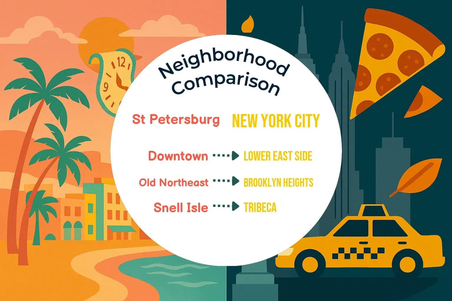 St. Petersburg vs New York City Neighborhood Comparison