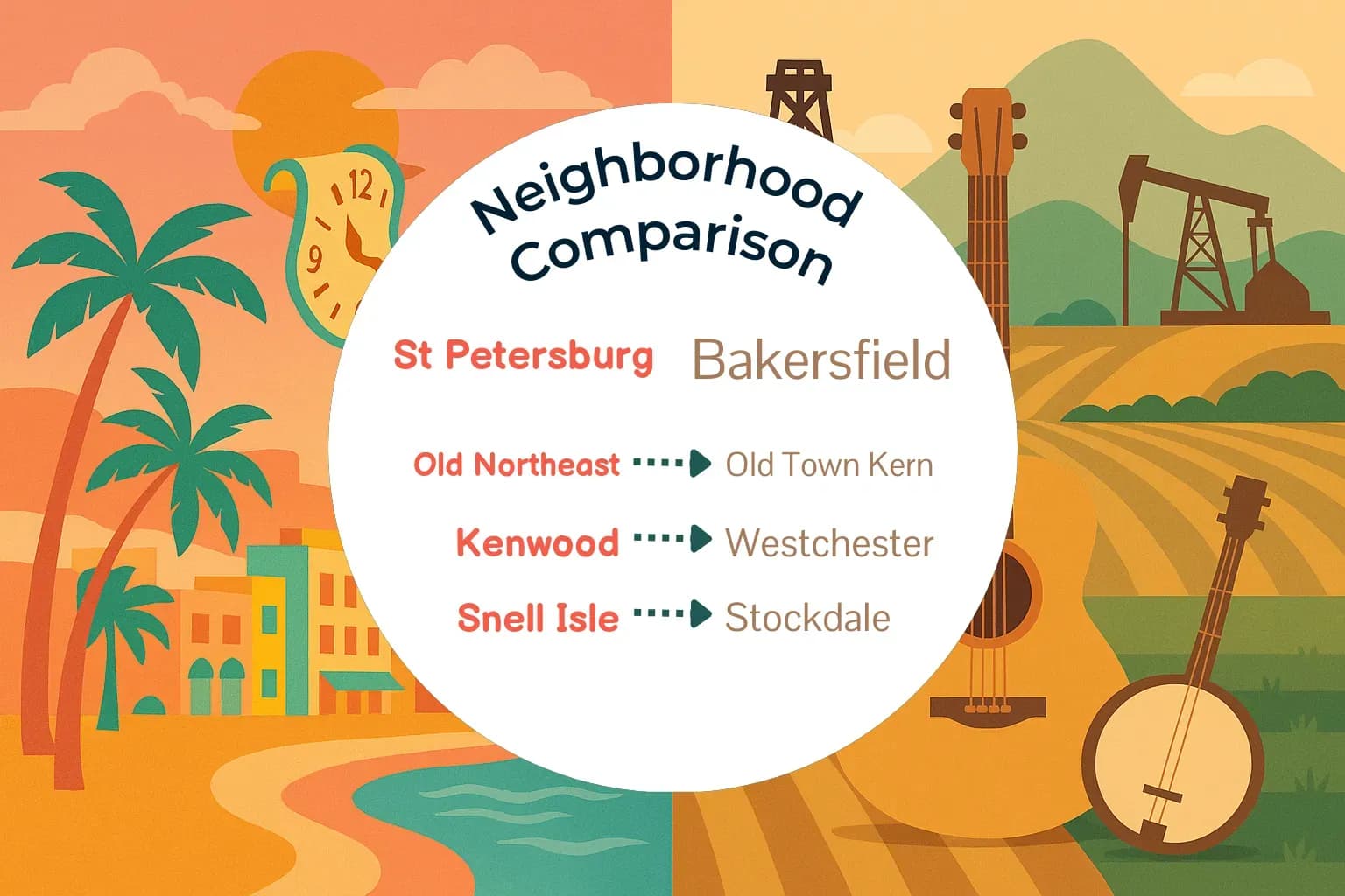 St. Petersburg vs Bakersfield Neighborhood Comparison