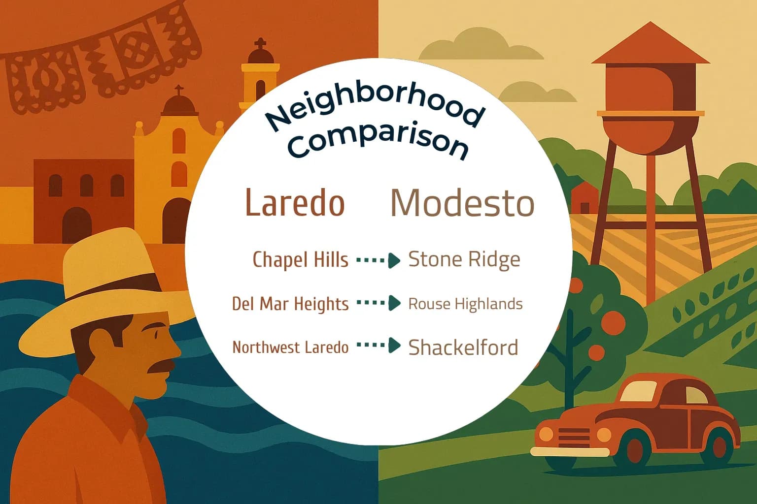 Laredo vs Modesto Neighborhood Comparison