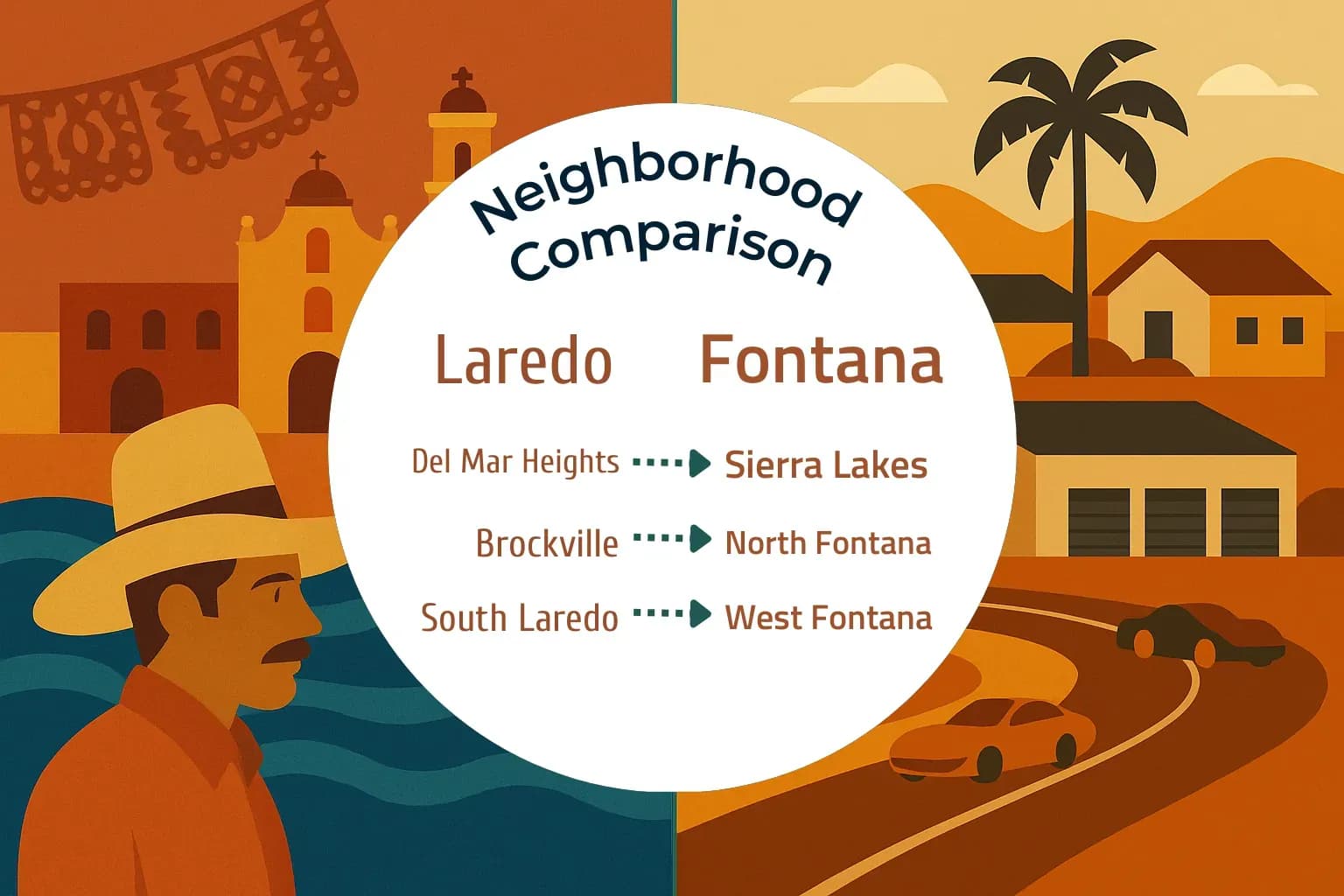 Laredo vs Fontana Neighborhood Comparison