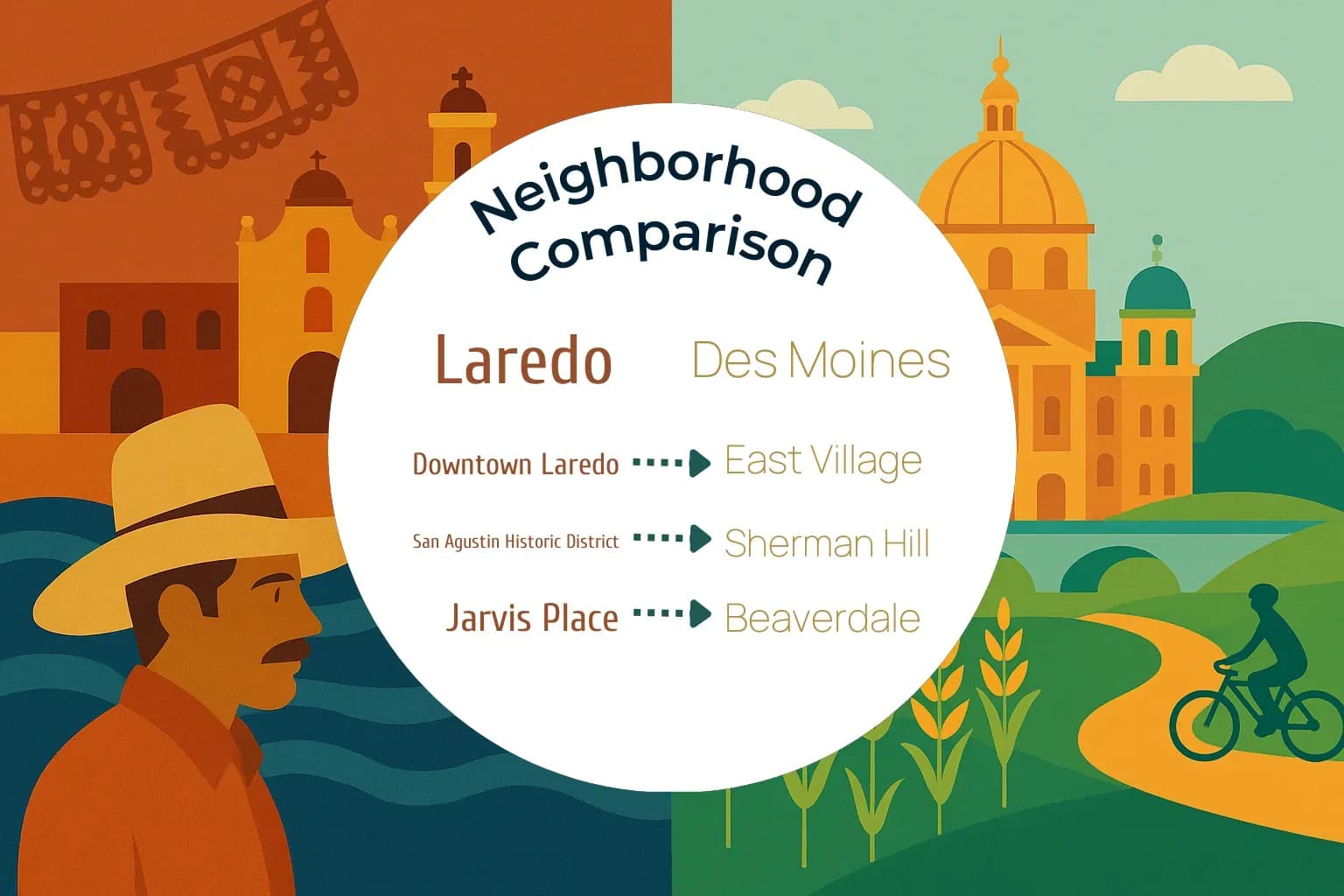 Laredo vs Des Moines Neighborhood Comparison