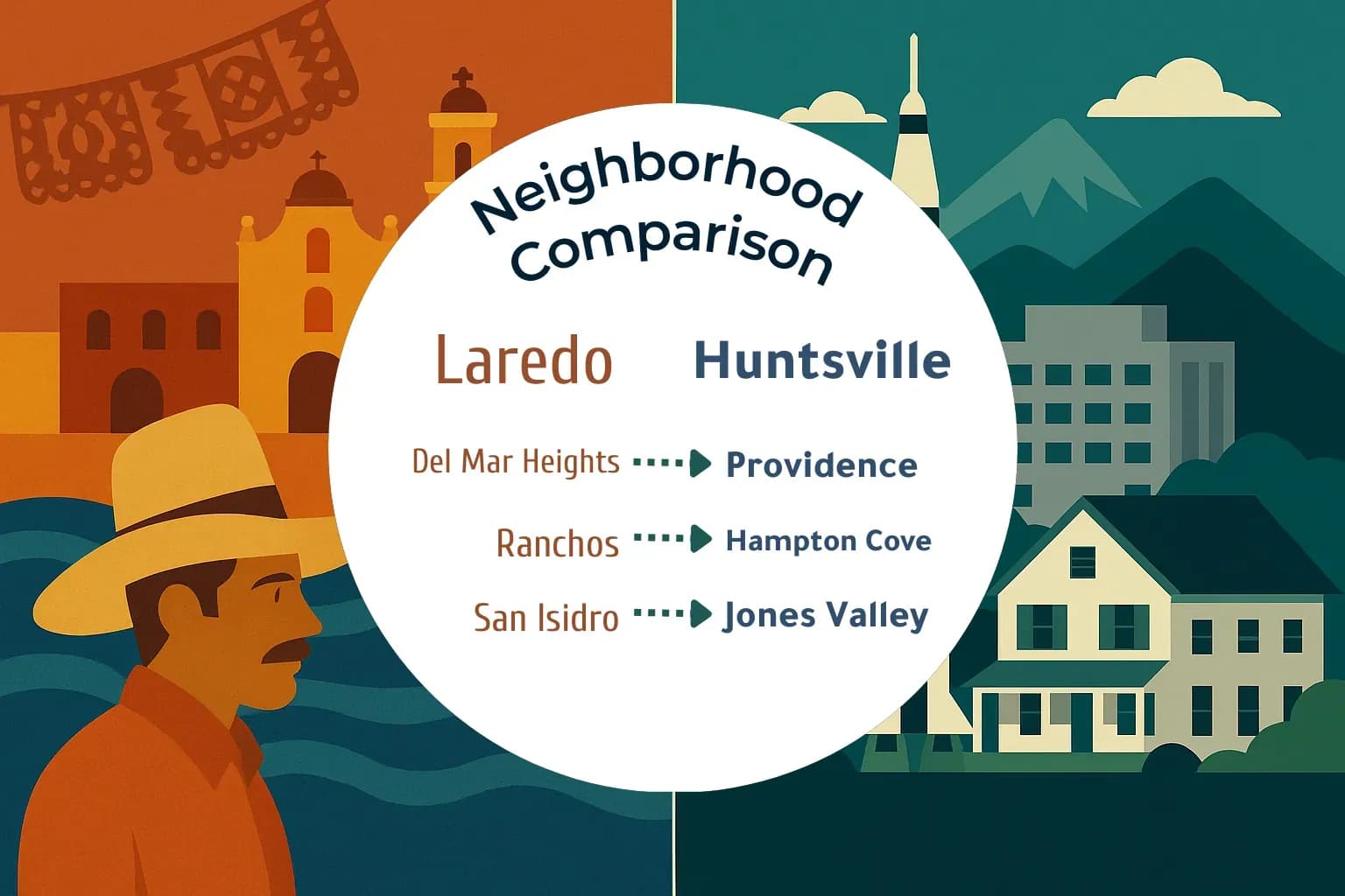 Laredo vs Huntsville Neighborhood Comparison