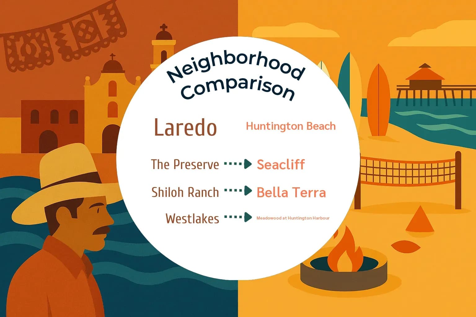 Laredo vs Huntington Beach Neighborhood Comparison