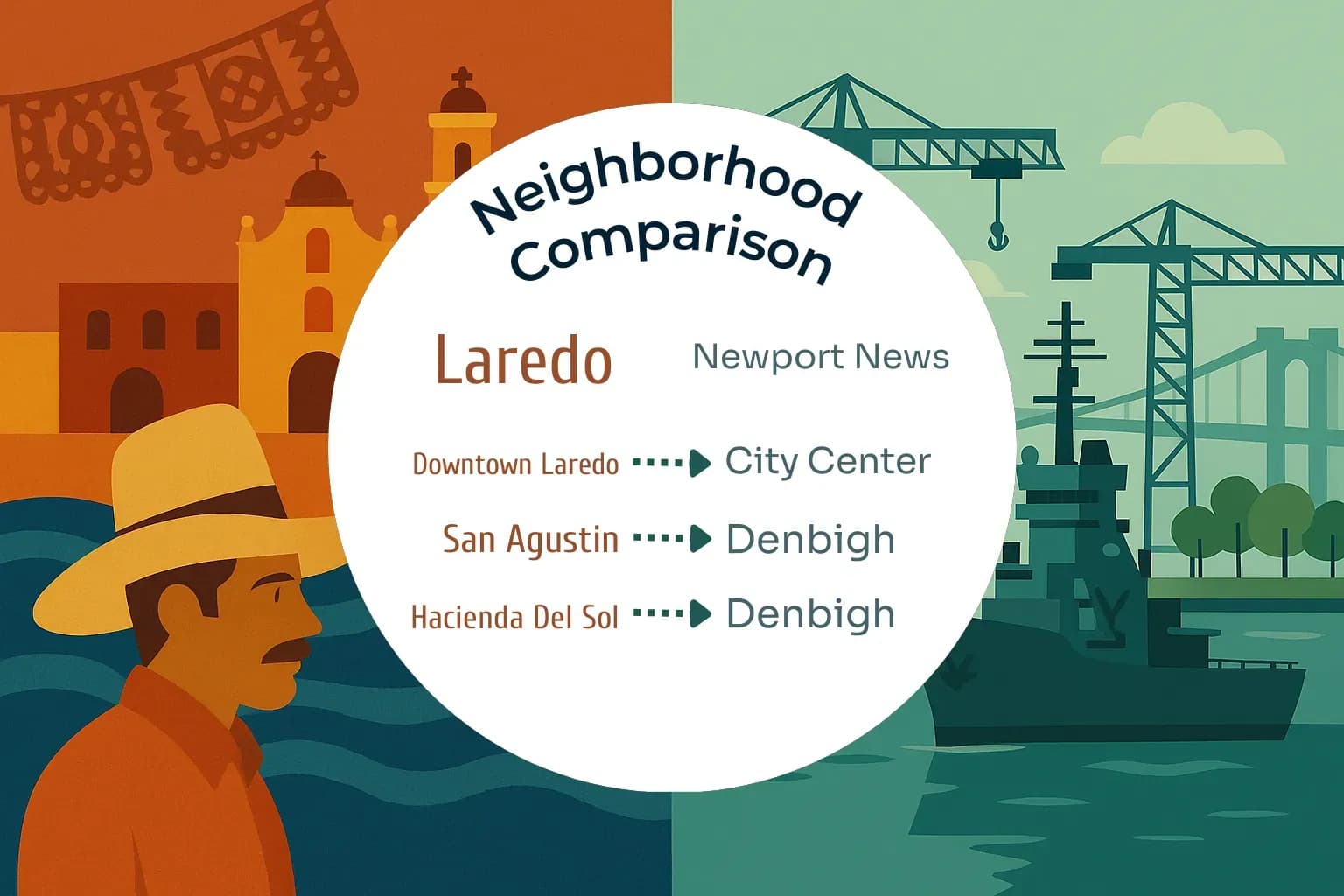 Laredo vs Newport News Neighborhood Comparison