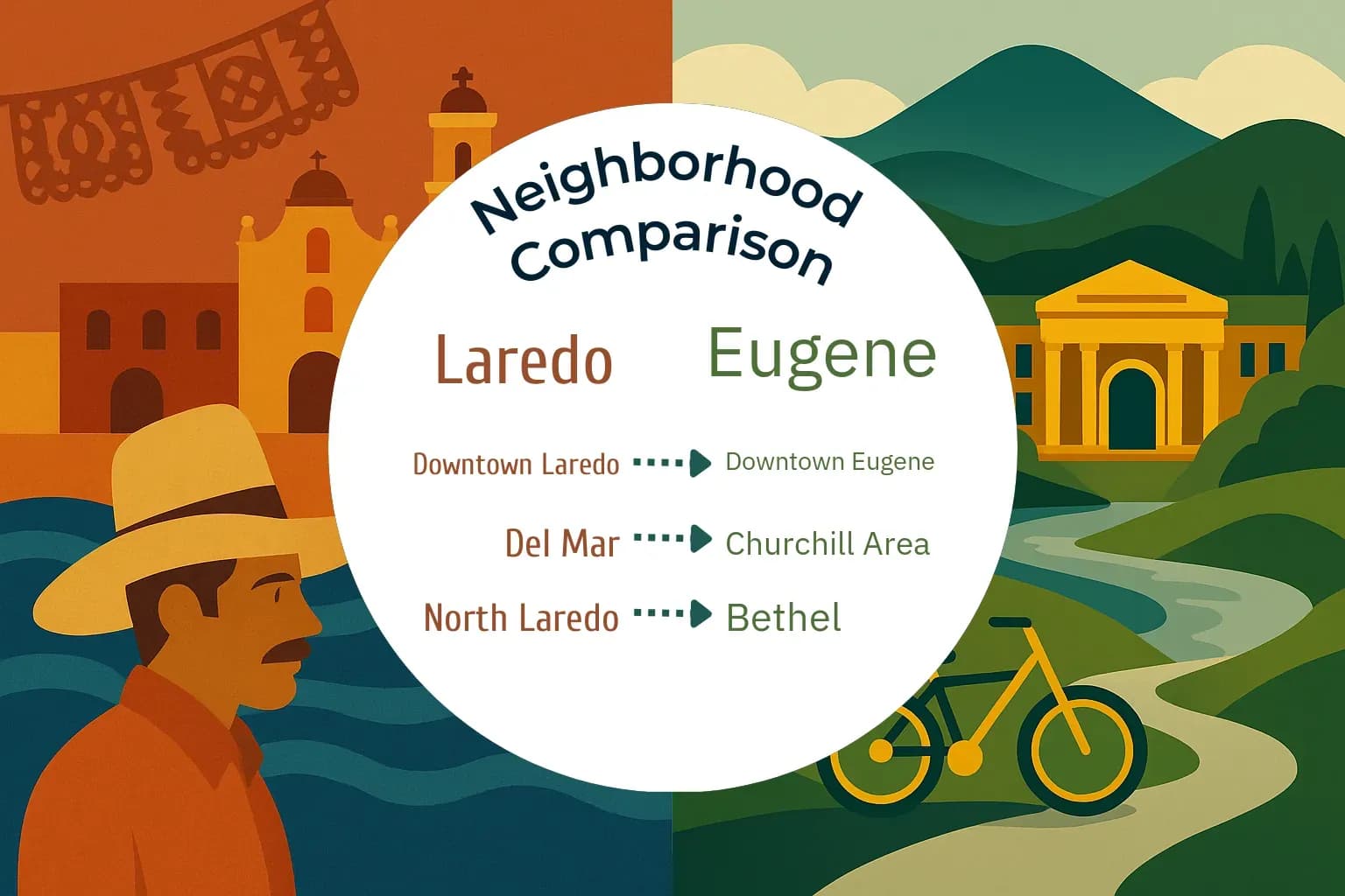 Laredo vs Eugene Neighborhood Comparison