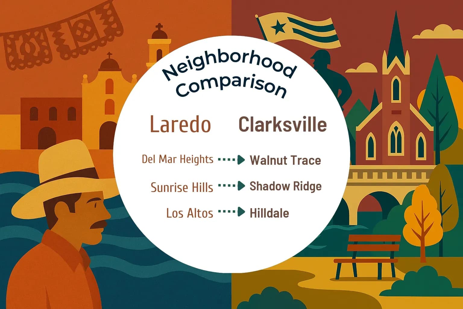 Laredo vs Clarksville Neighborhood Comparison