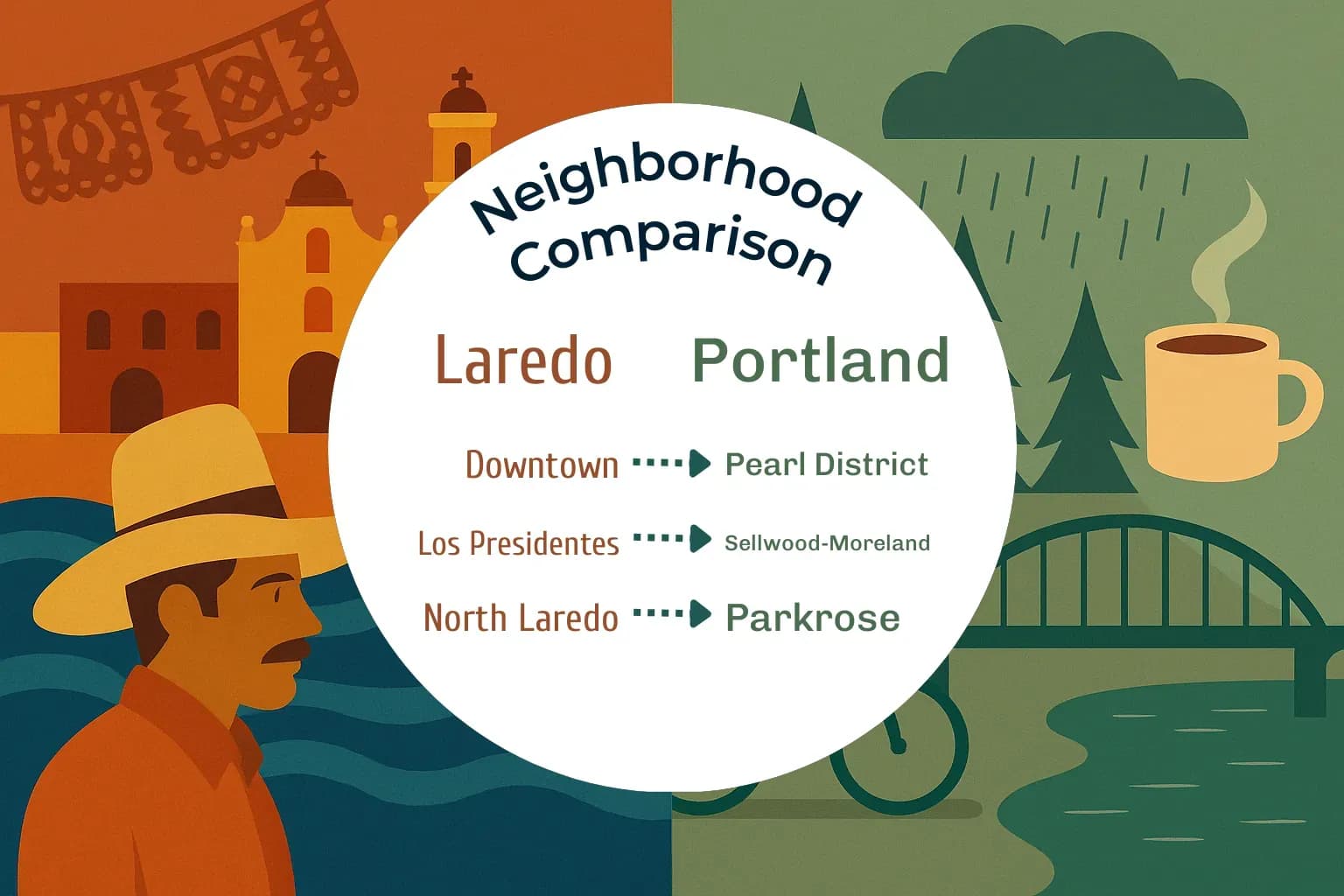 Laredo vs Portland Neighborhood Comparison