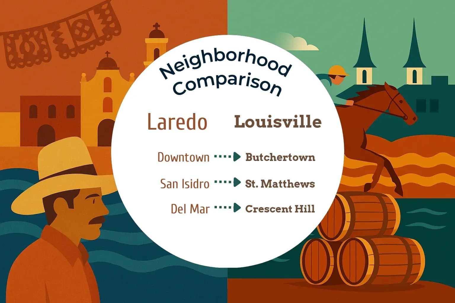 Laredo vs Louisville Neighborhood Comparison