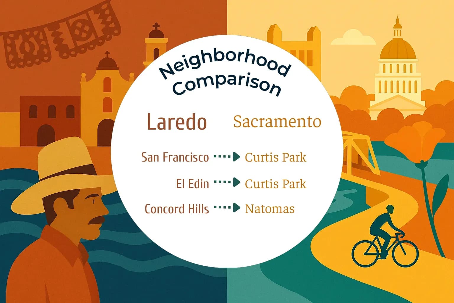 Laredo vs Sacramento Neighborhood Comparison