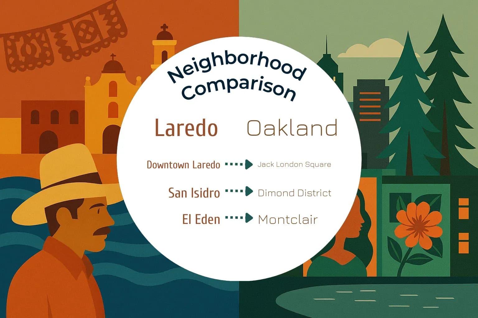 Laredo vs Oakland Neighborhood Comparison