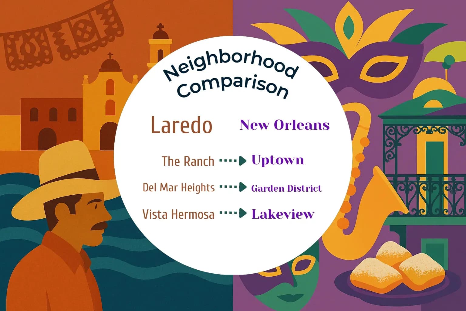 Laredo vs New Orleans Neighborhood Comparison