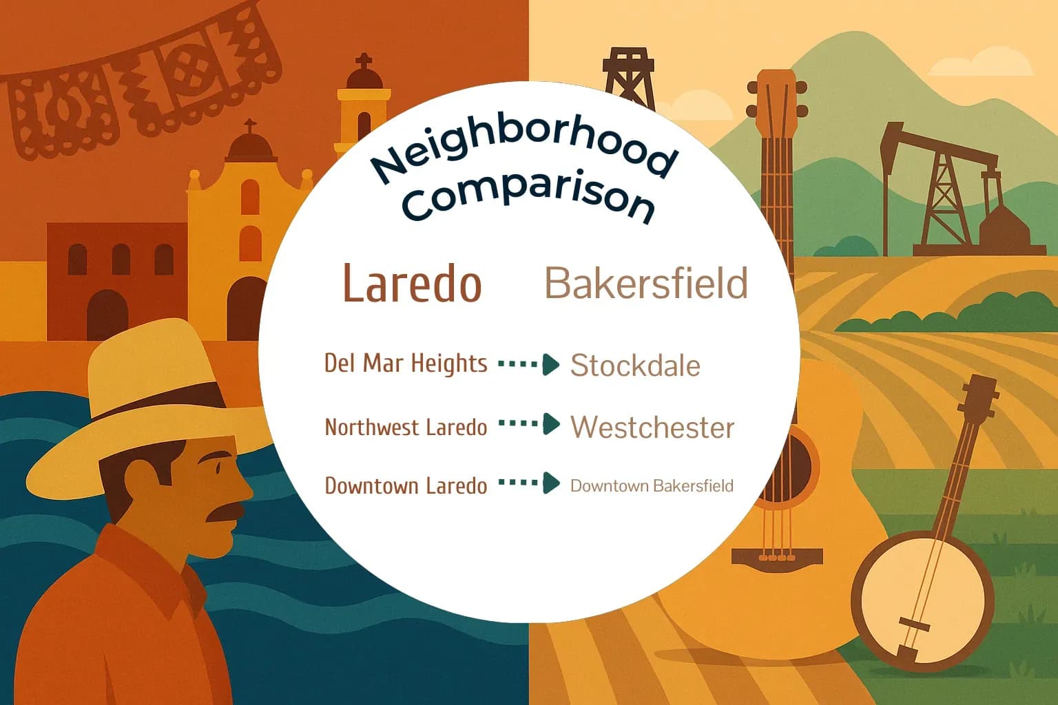 Laredo vs Bakersfield Neighborhood Comparison