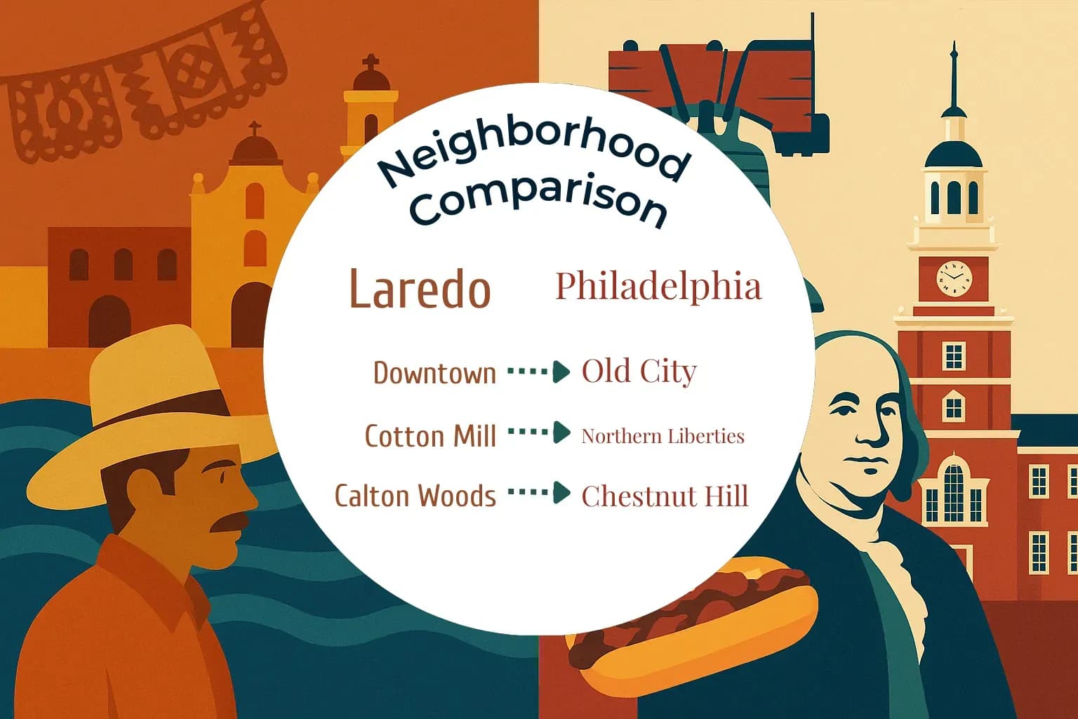 Laredo vs Philadelphia Neighborhood Comparison