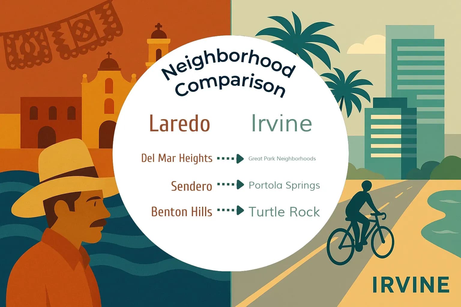 Laredo vs Irvine Neighborhood Comparison