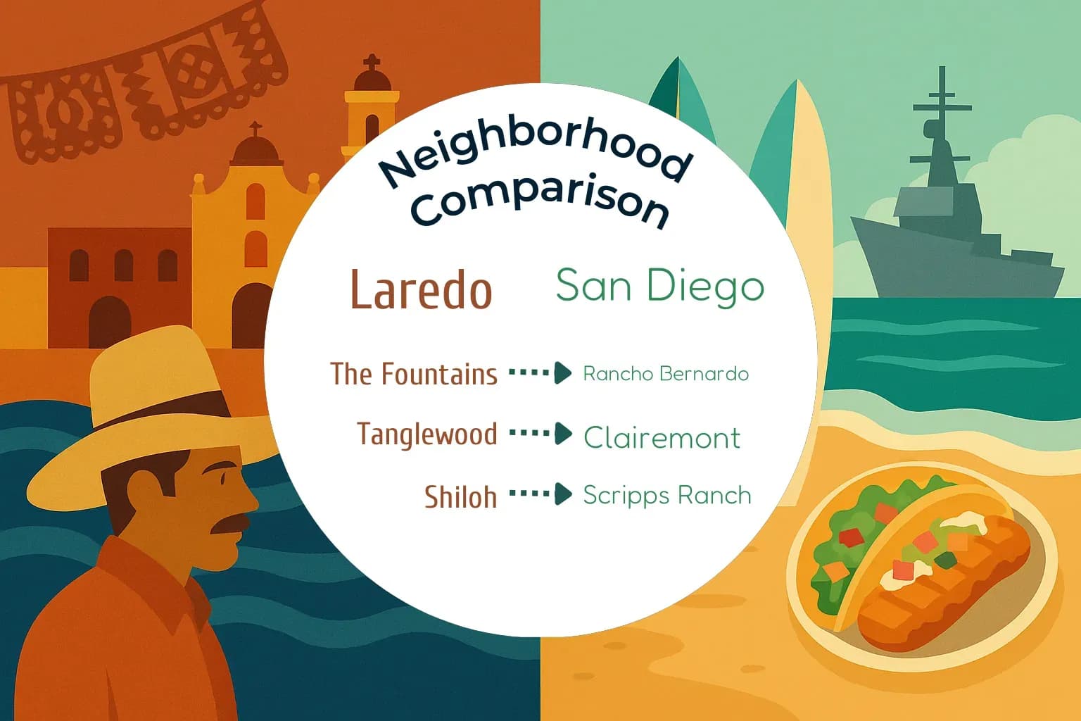 Laredo vs San Diego Neighborhood Comparison