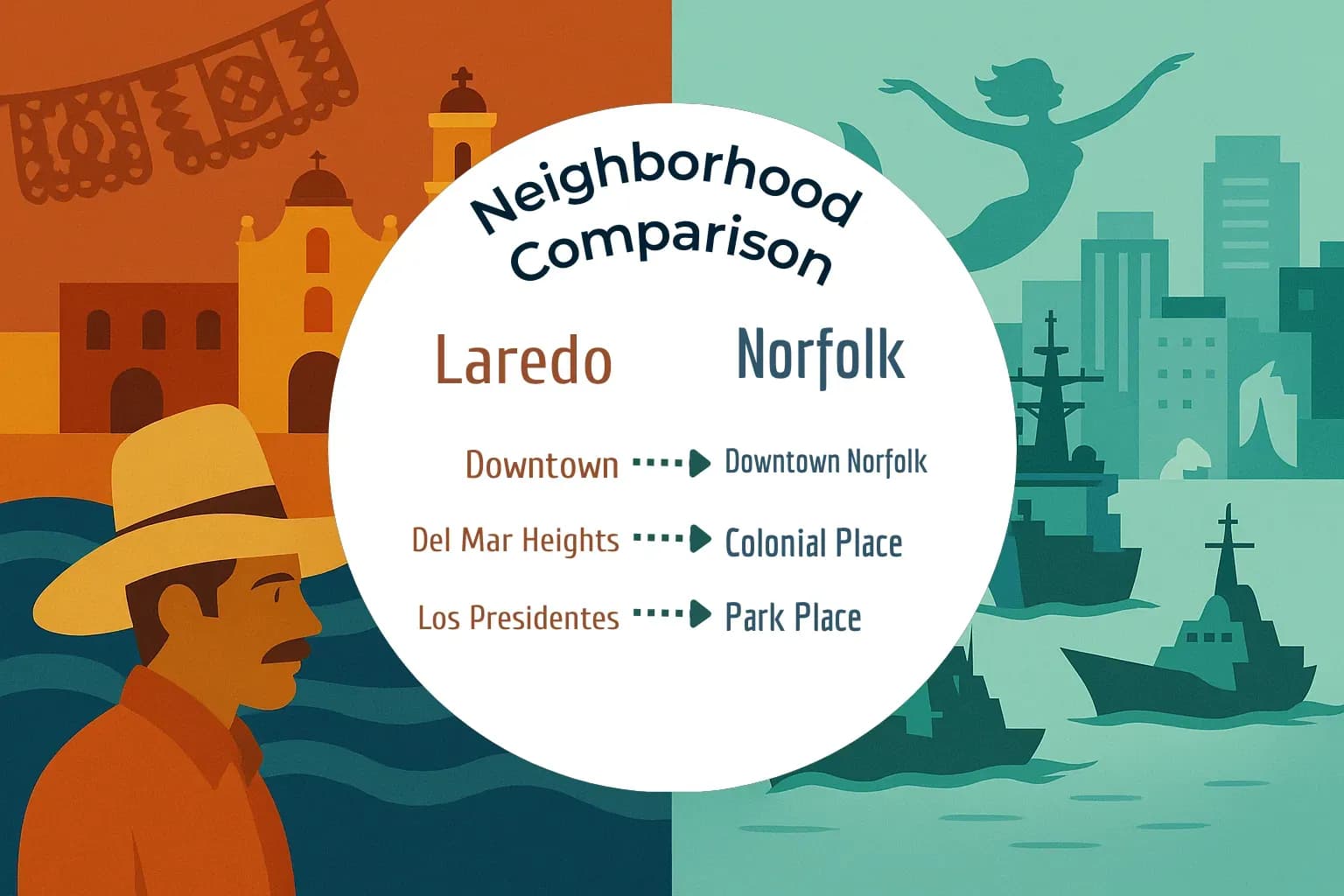 Laredo vs Norfolk Neighborhood Comparison