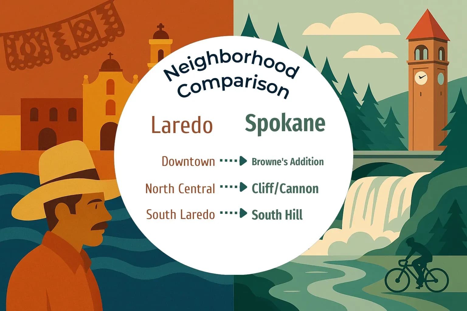 Laredo vs Spokane Neighborhood Comparison