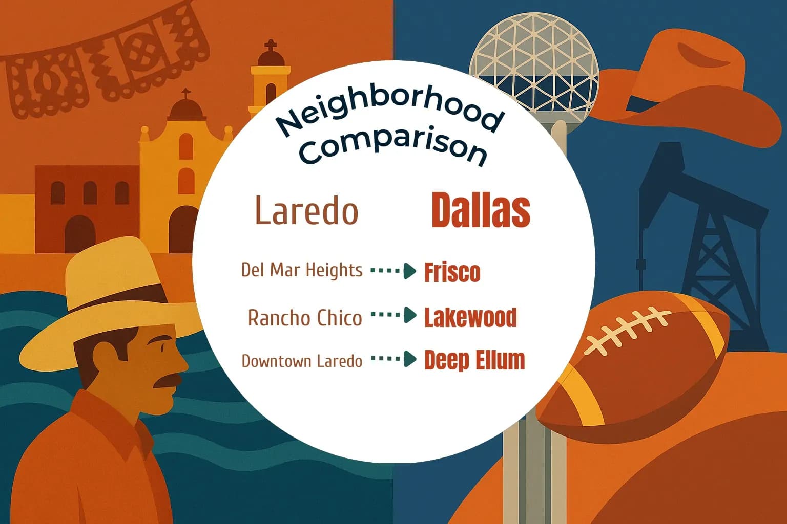 Laredo vs Dallas Neighborhood Comparison