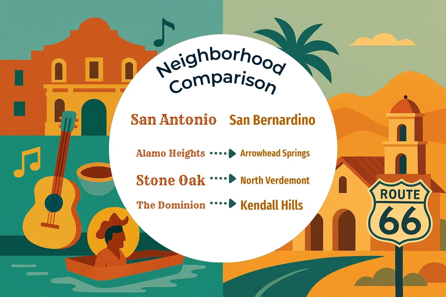 San Antonio vs San Bernardino Neighborhood Comparison