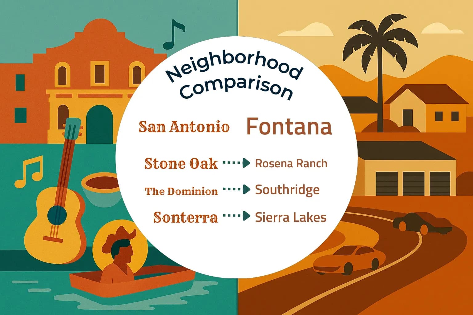 San Antonio vs Fontana Neighborhood Comparison